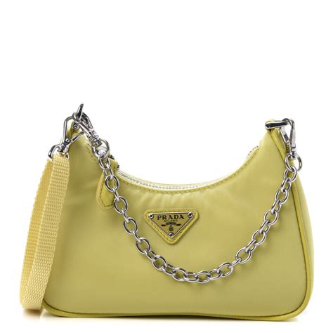 prada nylon bag yellow|Prada tessuto nylon shoulder bag.